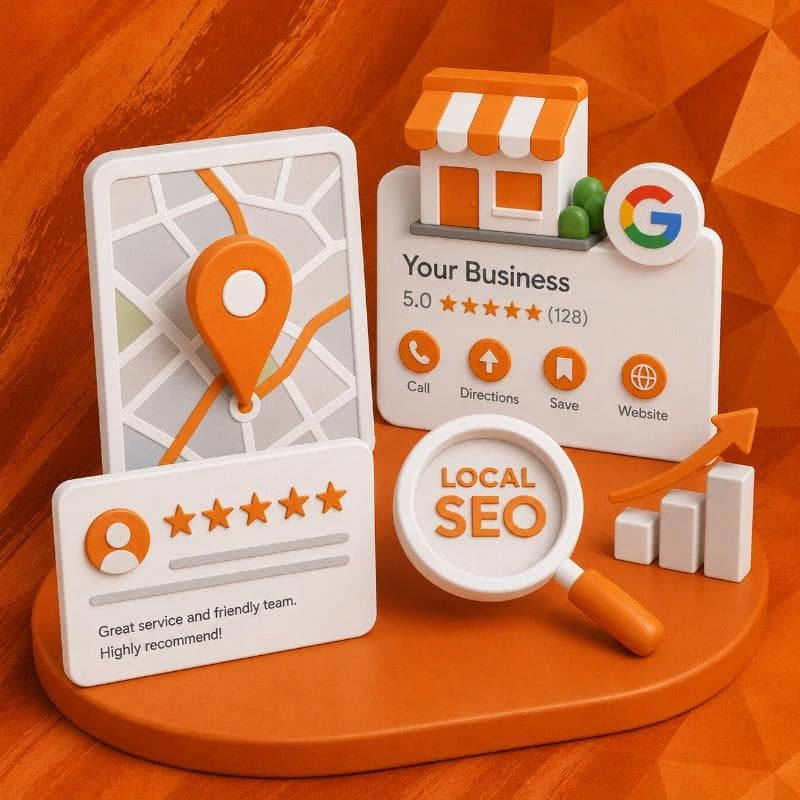 Local business owner reviewing ad results