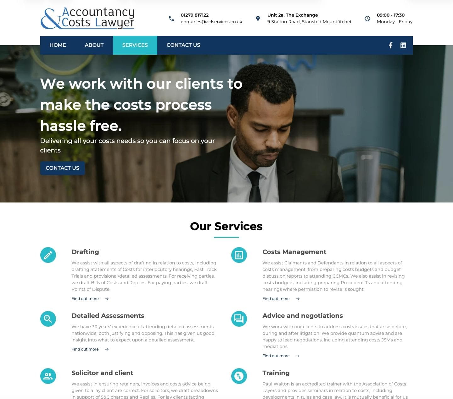 Accountancy & Costs Lawyer website image